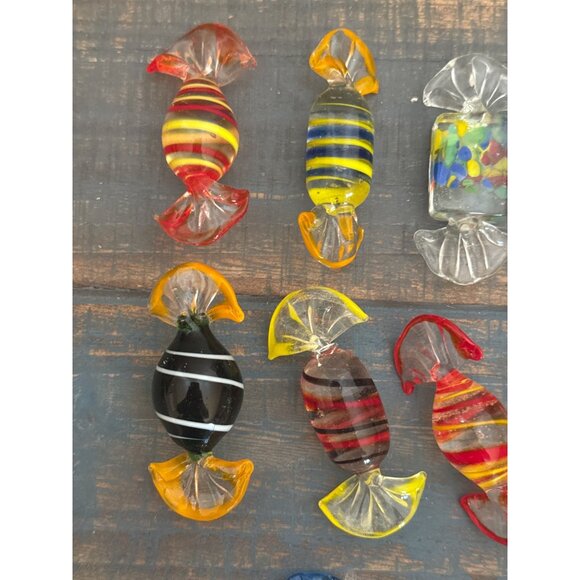 Art Glass 16 Pieces Of Wrapped Candy Sweets - Picture 2 of 6